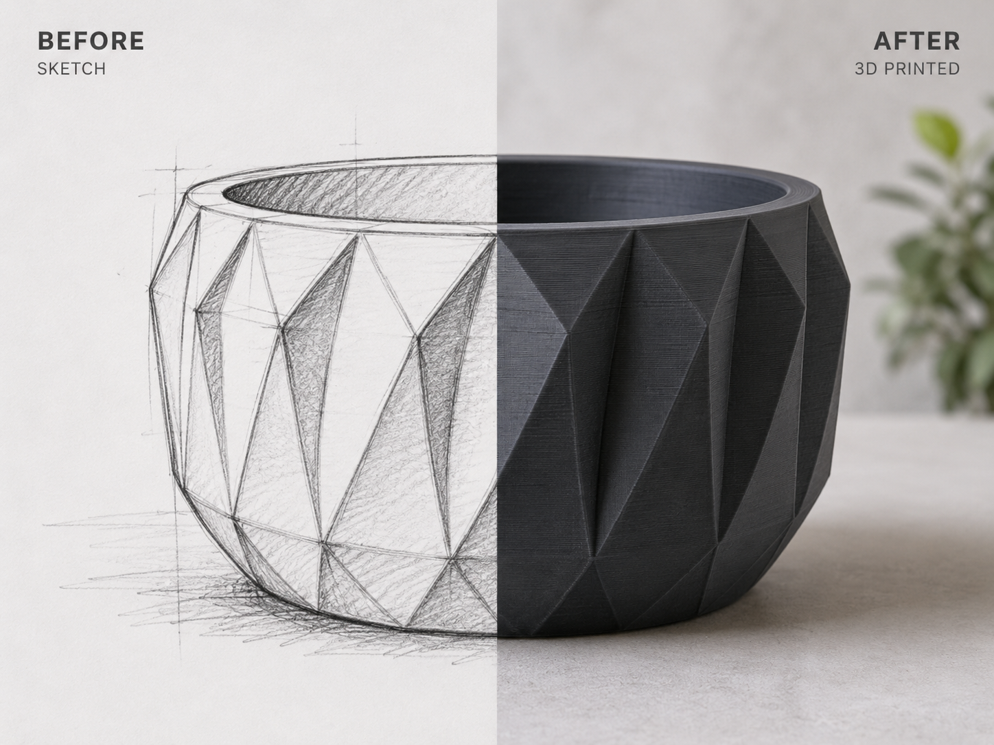 From sketch to 3D printed